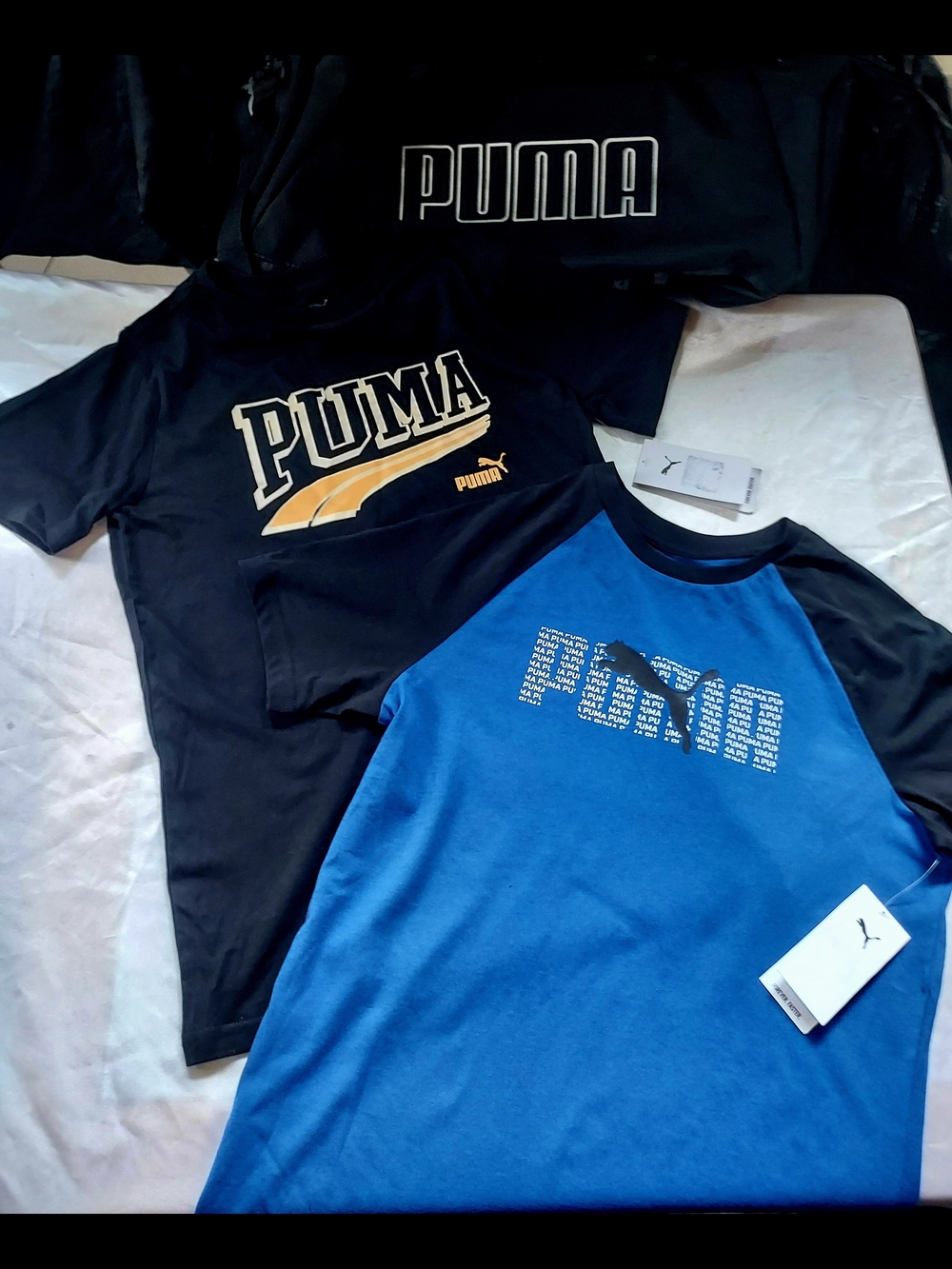 Women's Puma Blue & Black Raglan Short Sleeve Tee Bundle